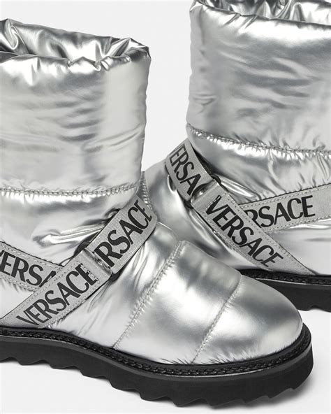 silver versace snow boots|Versace Logo Kids Snow Boots Silver .